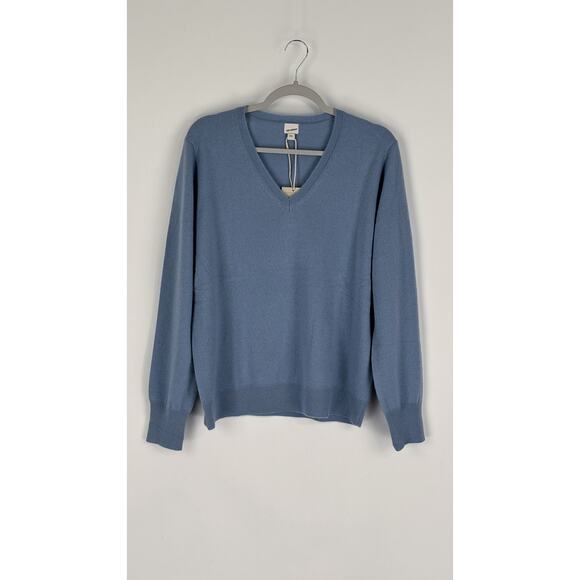 State Cashmere Womens V Neck Cashmere Sweater Bella Blue Size XXL New - Picture 8 of 12